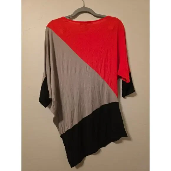 BCBGMAXAZRIA Slouchy Colorblock Dolman Top | Modal | Size M - Picture 2 of 7